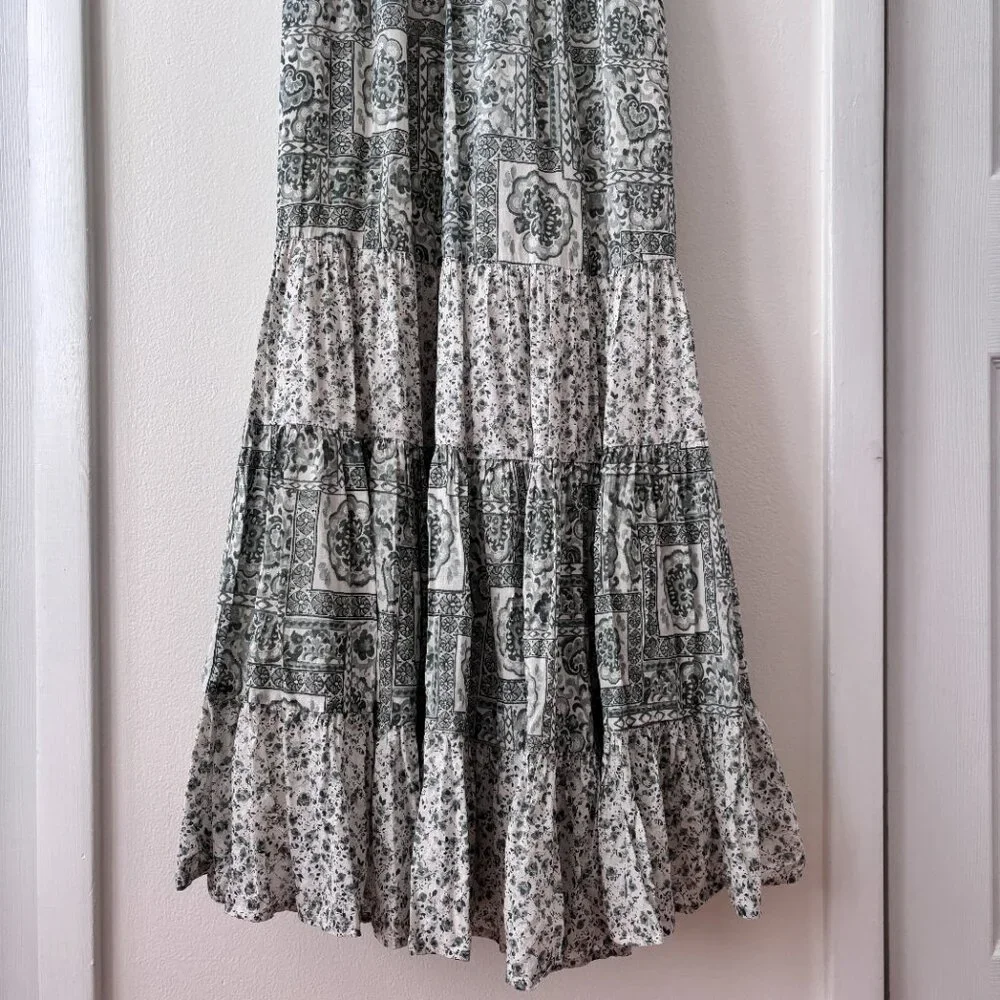 Abercrombie & Fitch Twist Front Tiered Maxi Dress